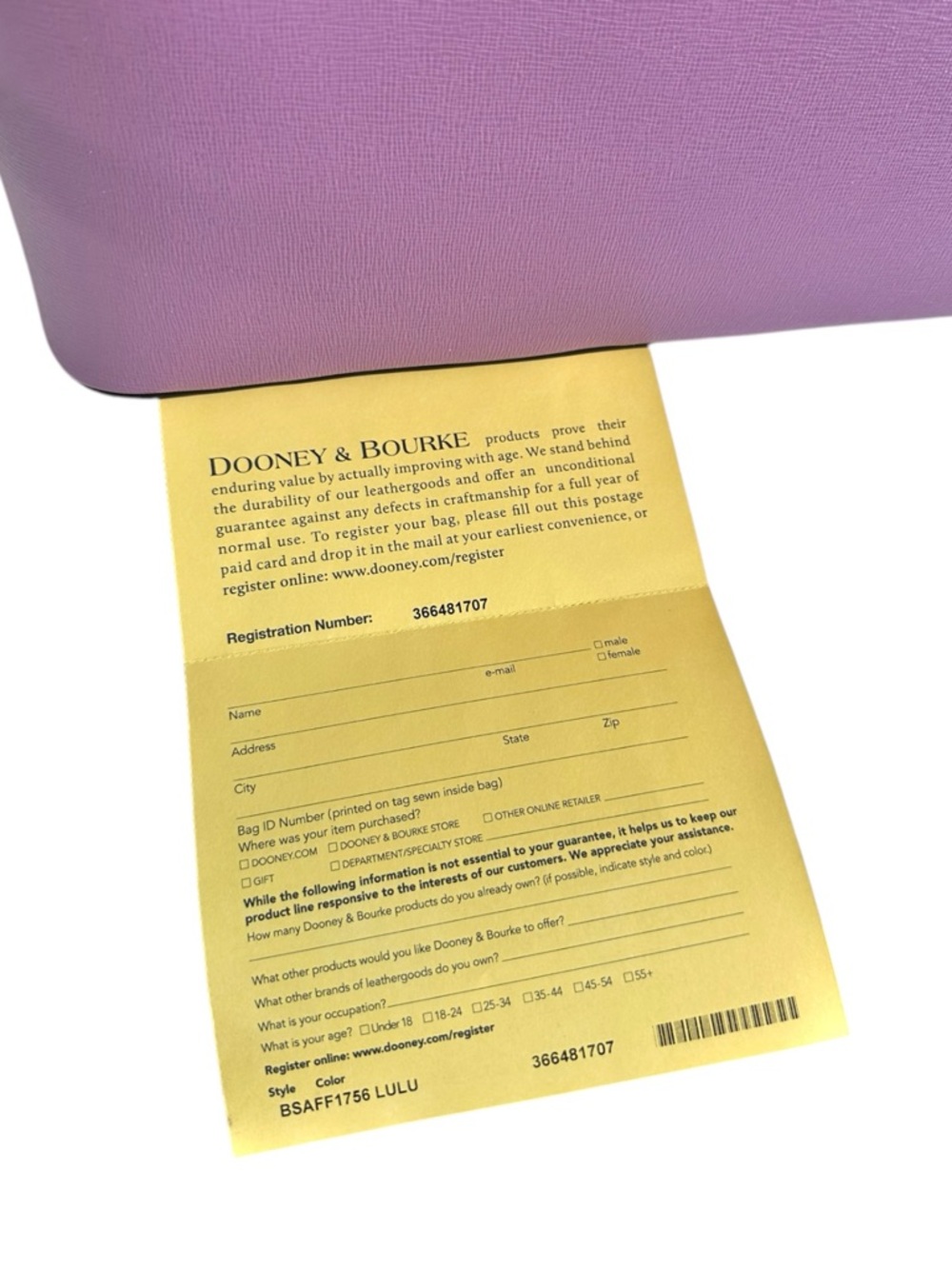 Dooney & Bourke Lavender Satchel Purse - Picture 12 of 12